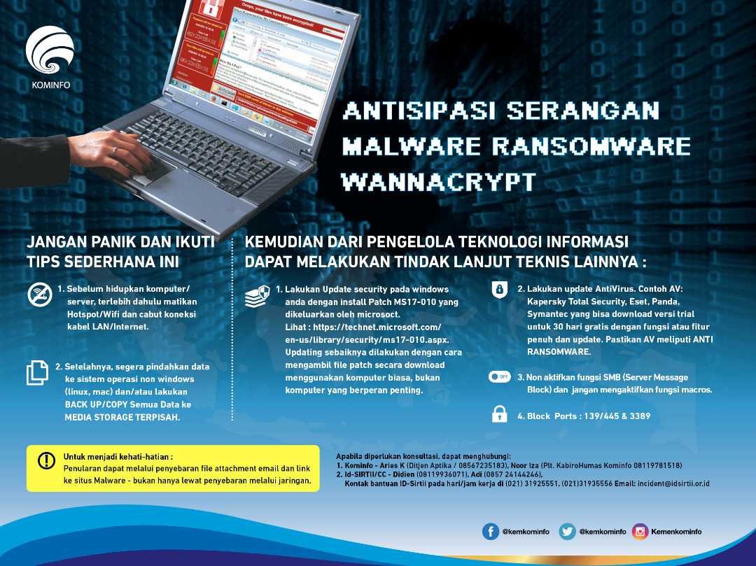 Ini dia Tips dari Kominfo Atasi Serangan Ransomware